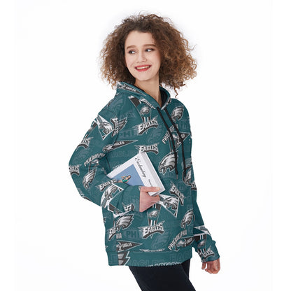 Philadelphia Football Game Day All-Over Print Women's Heavy Fleece Hoodie