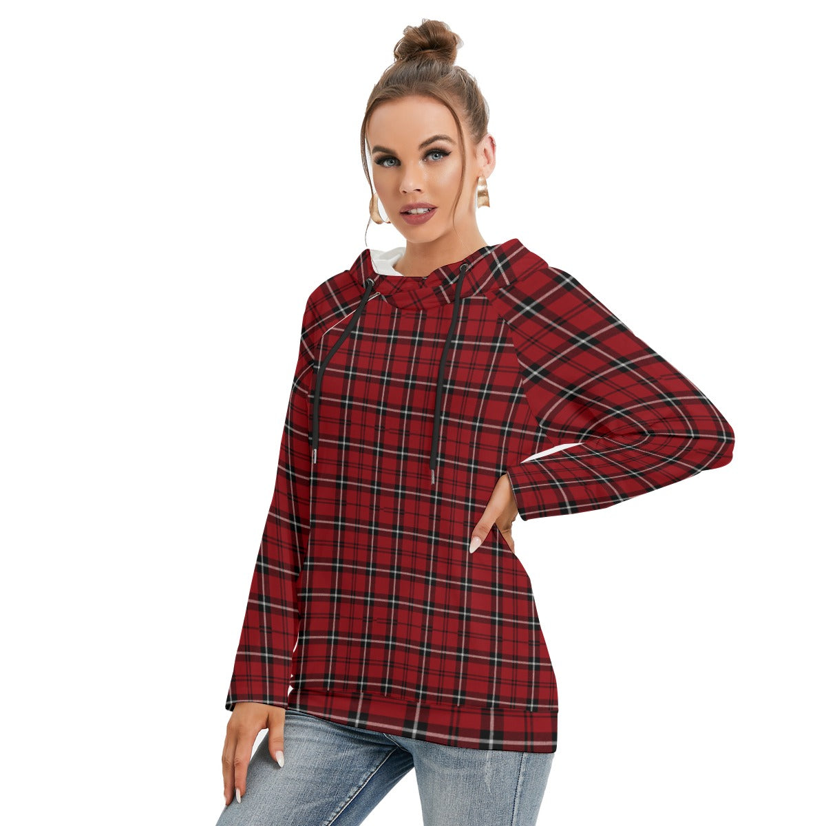 Alabama - Crimson Tide tartan plaid Women's Hoodie With Double Hood