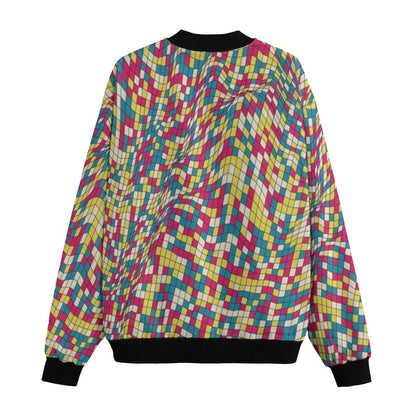 Wildstyle Graffiti Colorful Mosaic Polygonal Fleece Bomber Jacket  Bring urban art to life with this
