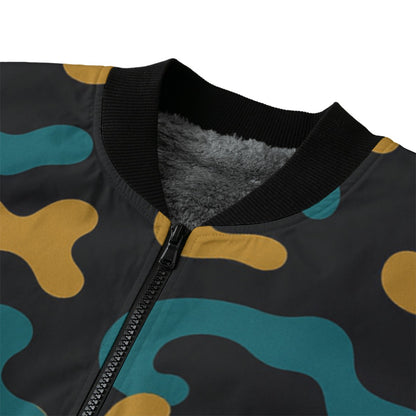 Jacksonville Jaguars Camo Fleece Bomber Jacket – Teal, Black and Gold NFL Streetwear