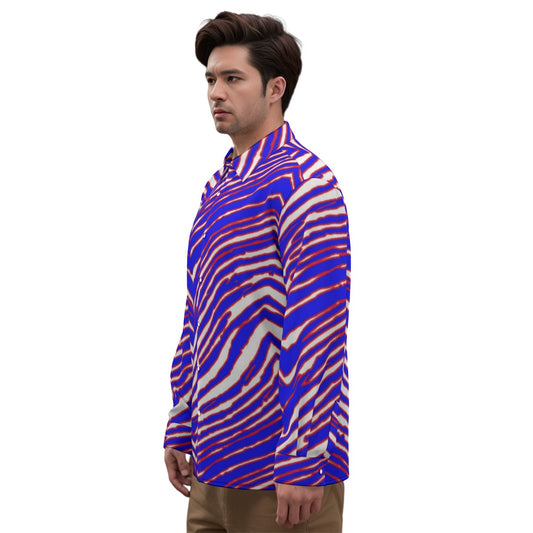 Buffalo Bills Zubaz Men's Imitation Silk Long-Sleeved Shirt
