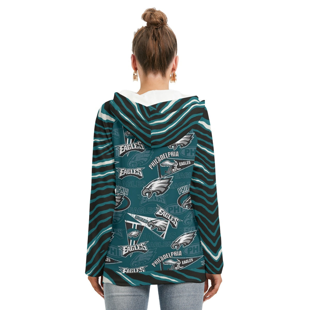 Philadelphia Football Game Day All-Over Print Women's Hoodie With Double Hood