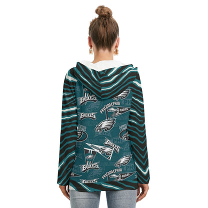 Philadelphia Football Game Day All-Over Print Women's Hoodie With Double Hood