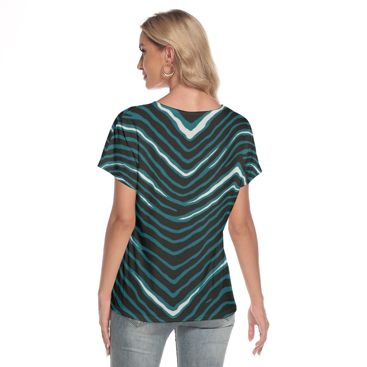 Philadelphia Football Game Day All-Over Print Women's Loose V-neck Short Sleeve T-shirt