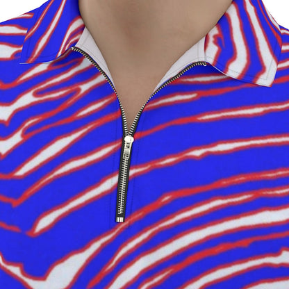 All-over Print Men's Polo Shirt with  Zipper