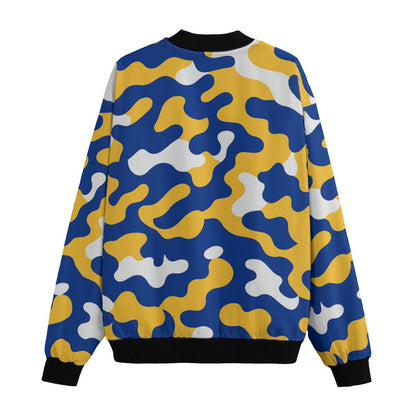 Los Angeles Rams Camo Fleece Bomber Jacket – Royal Blue and Gold NFL Streetwear
