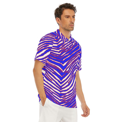 Buffalo Bills Zubaz Men's Short Sleeve Polo Shirt With Button Closure