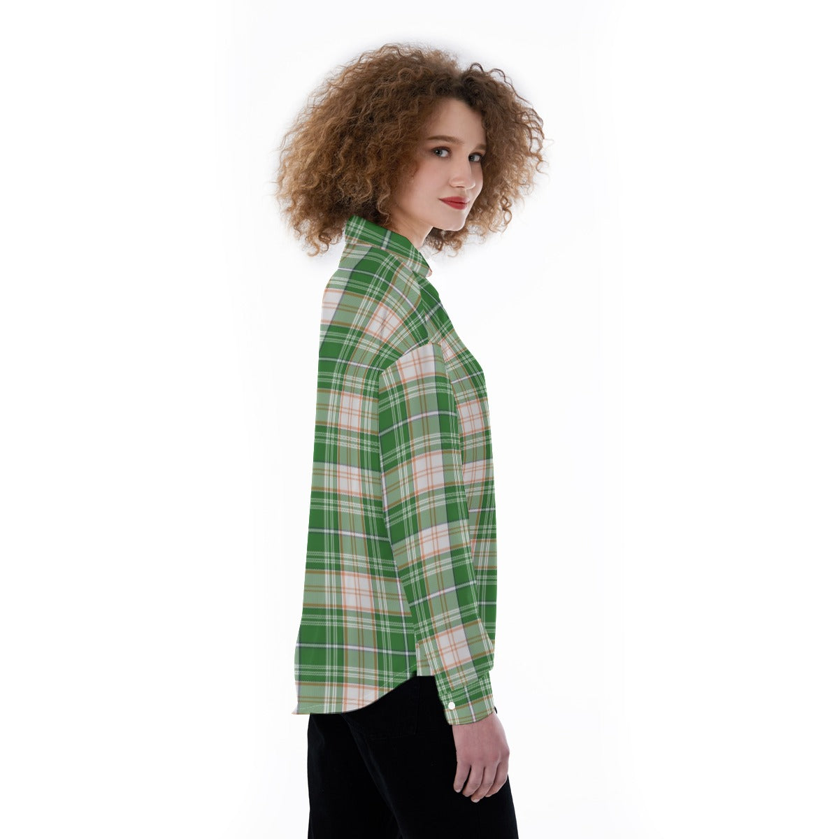 Miami Tartan Plaid Hurricanes  Women's Satin Shirt