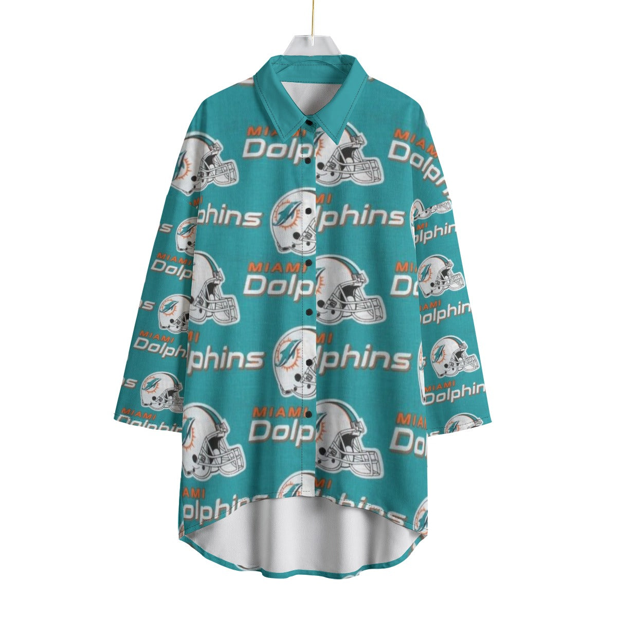Miami Football Game Day All-Over Print Women's Chiffon Shirt With Elbow Sleeve
