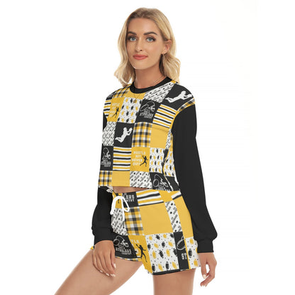 All-Over Print Women's Short Sweatshirt And Pants Suit