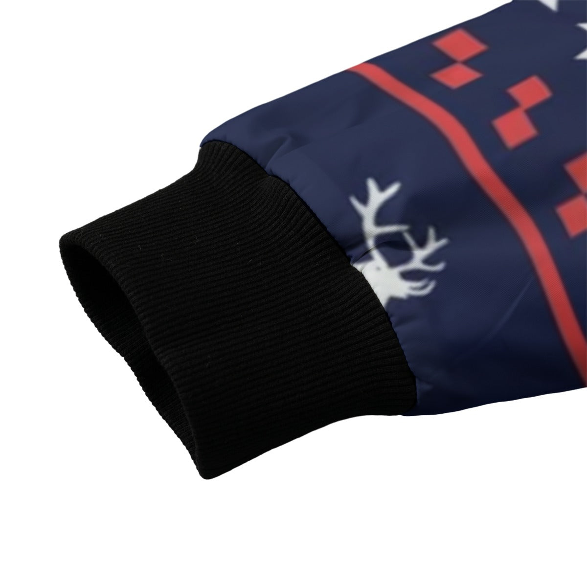 Urban Legend Snow Inspired Pattern Seamless Christmas Pattern Fleece Bomber Jacket