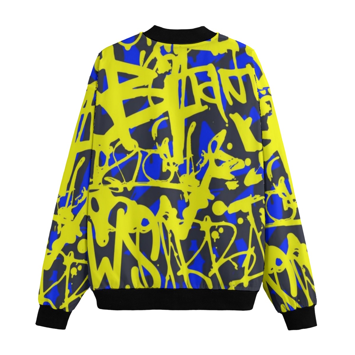 Wildstyle Graffiti -colorful- yellow blue Fleece Bomber Jacket