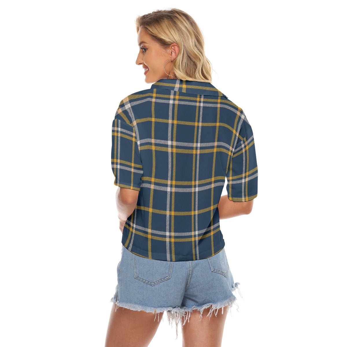 Urban Legend West Virginia Mountaineers Tartan Plaid Women's V-Neck Shirt – Blue and Gold College St
