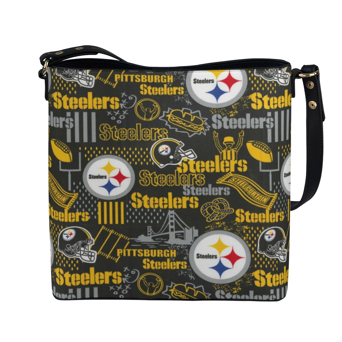 Pittsburgh Steelers Minimalist Square Crossbody Bucket Bag