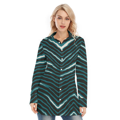 Philadelphia Football Game Day All-Over Print Women's Long Shirt |115GSM Cotton poplin