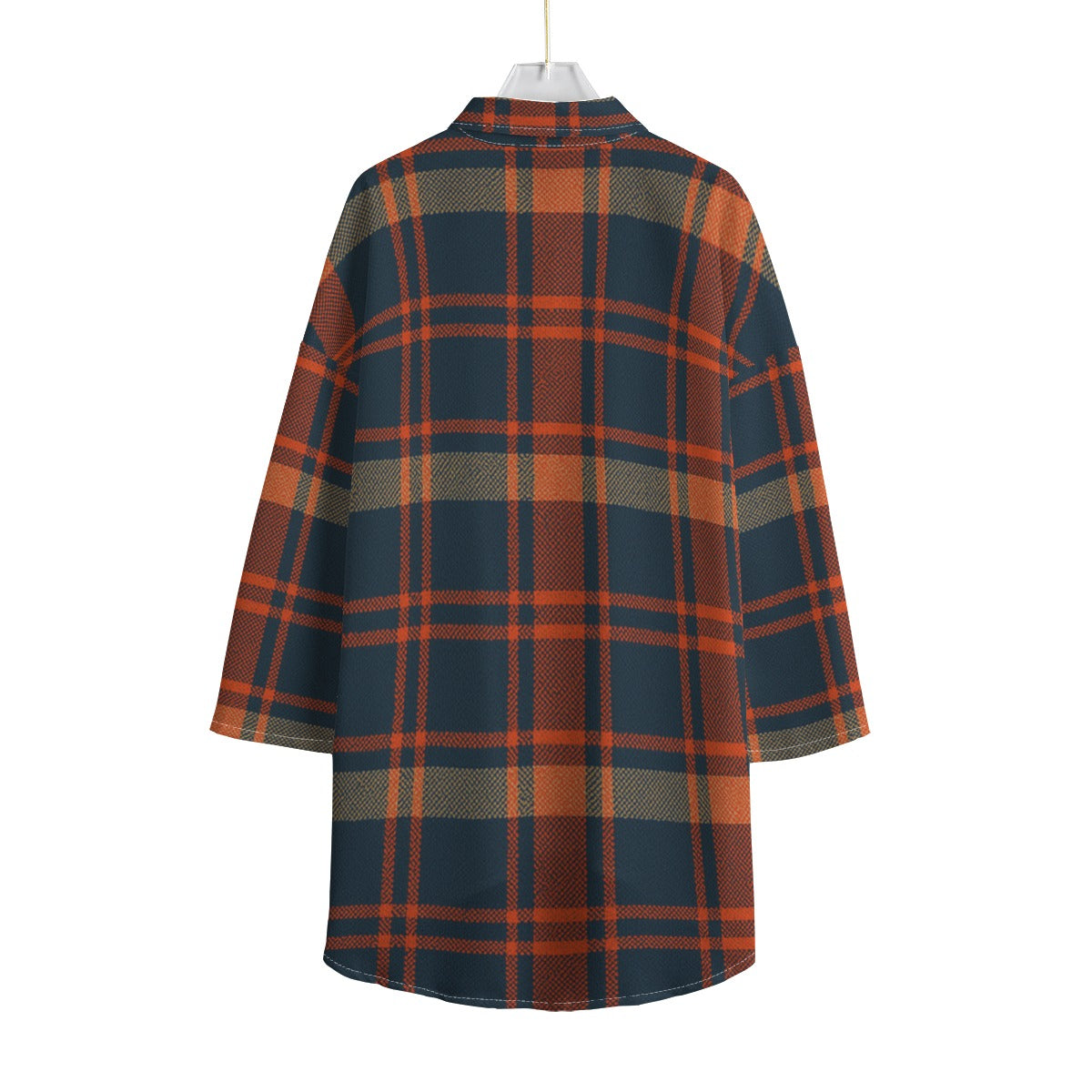 Auburn - Tigers Tartan Plaid Women's Chiffon Shirt With Elbow Sleeve