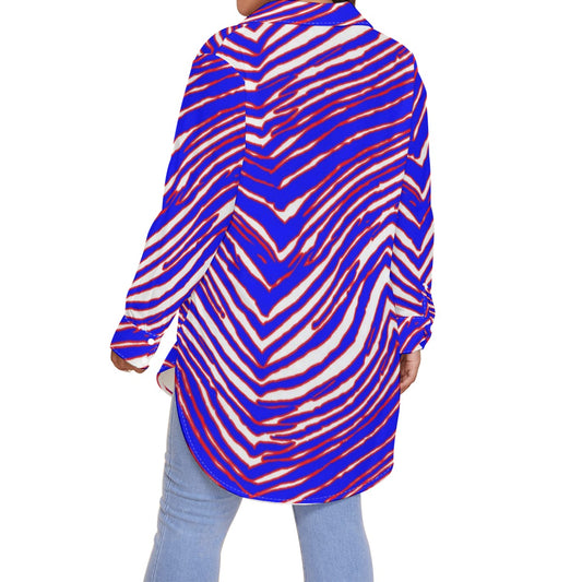 Buffalo Bills Zubaz Women's Shirt With Long Sleeve(Plus Size)