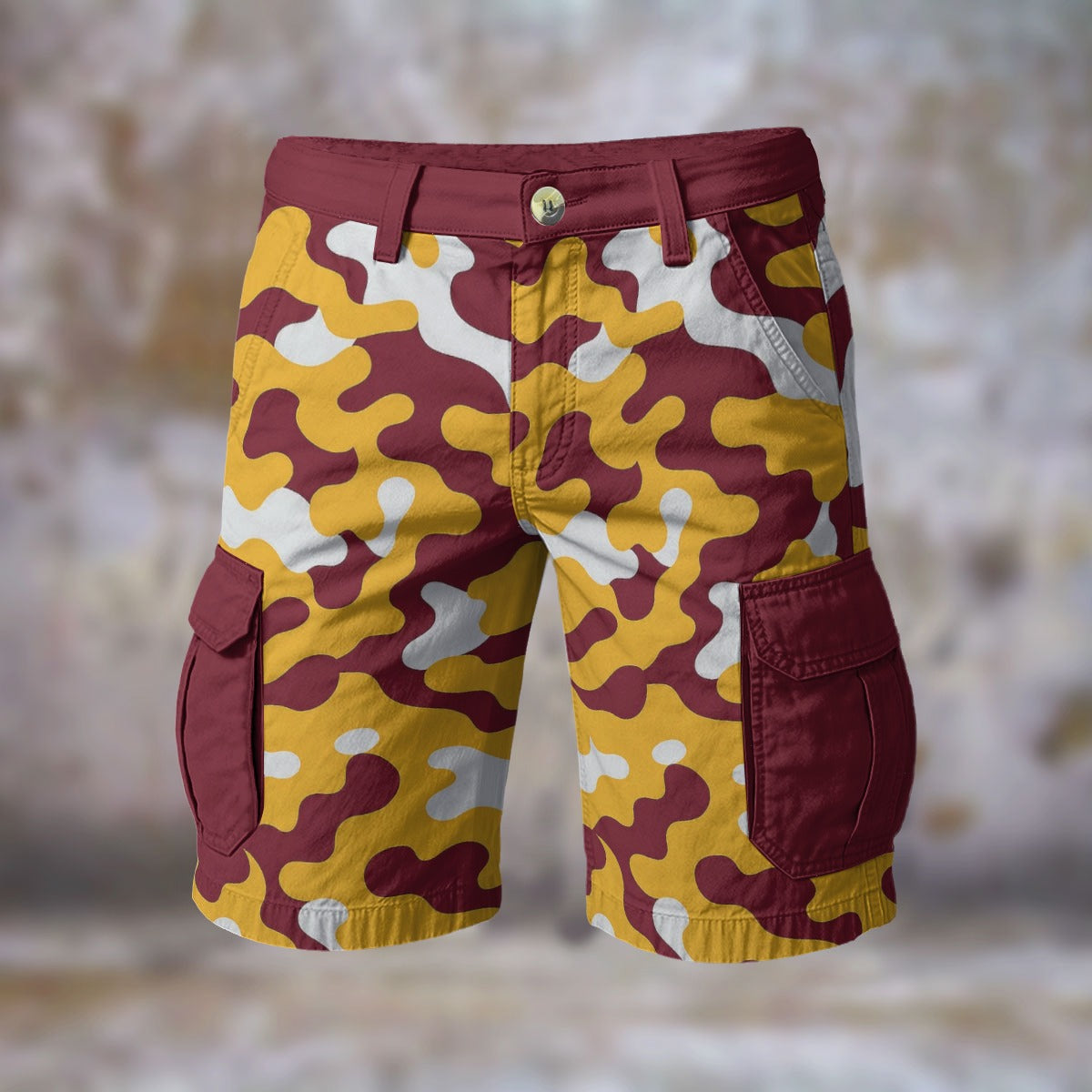 Urban Legend Washington Commanders Burgundy Gold White Camo Cargo Shorts