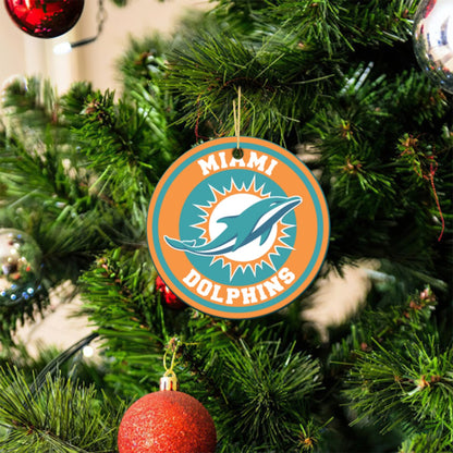 Miami Football Game Day Christmas Round Ornaments For The USA （6pcs）