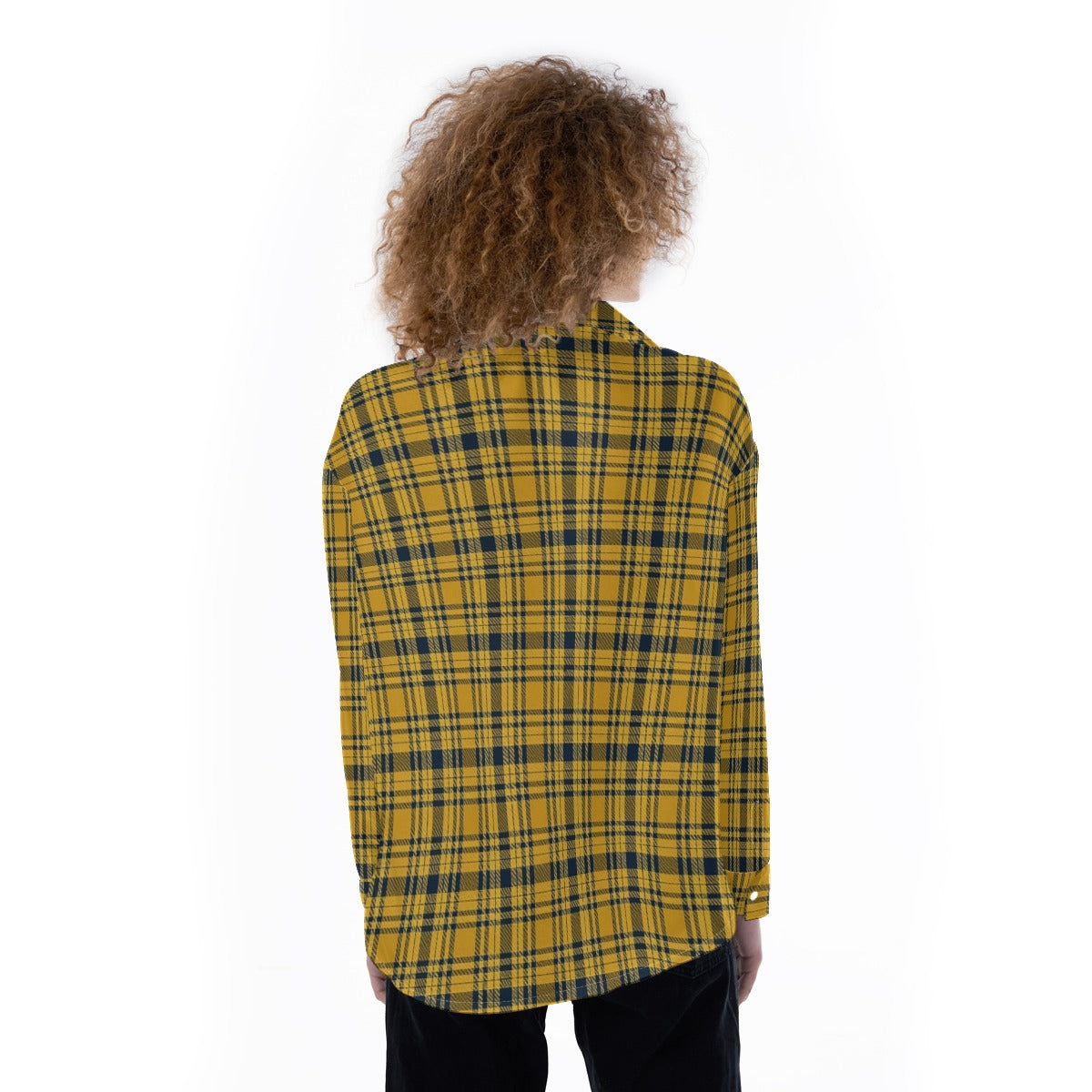 Georgia Yellow Jackets Tartan Plaid  Women's Satin Shirt