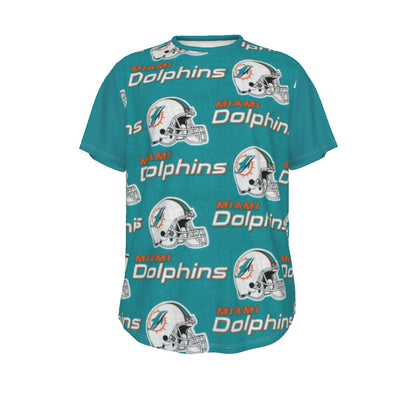 Miami Football Game Day All-Over Print Men's Short Sleeve Rounded Hem T-shirt