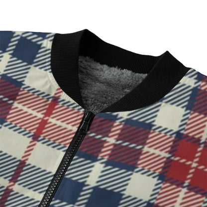Urban Legend Tartan Plaid Fleece Bomber Jacket