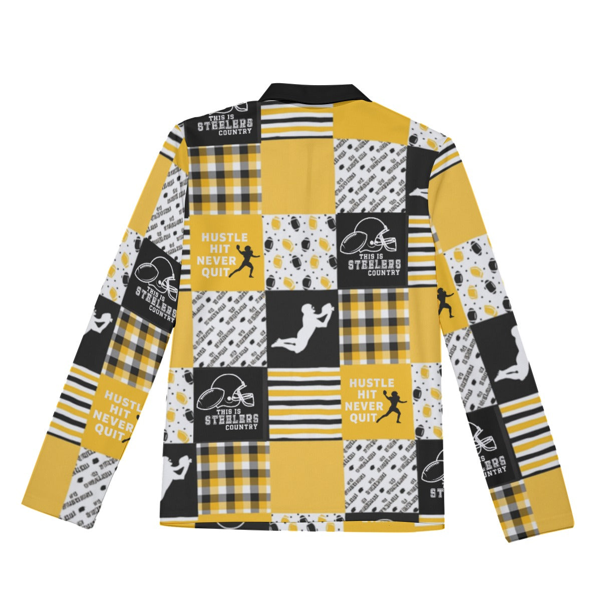 All-Over Print Men's Lapel T-shirt With Neckline Zipper Closure