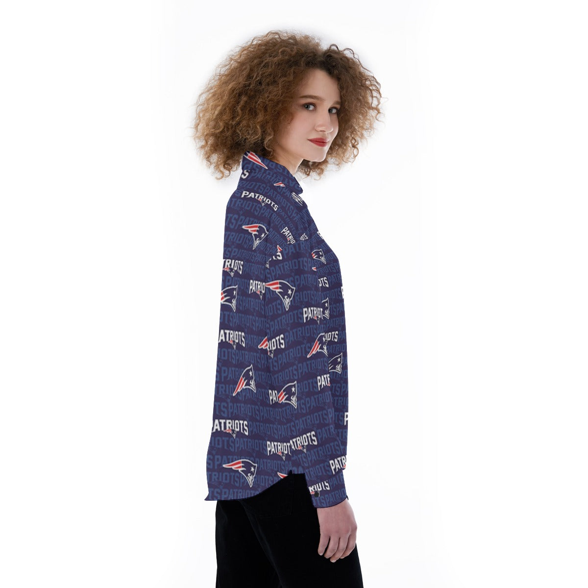 New England Football Game Day All-Over Print Women's Satin Shirt
