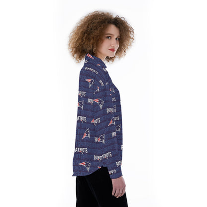 New England Football Game Day All-Over Print Women's Satin Shirt