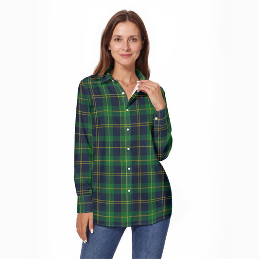 Notre Dame Tartan Plaid Fighting Irish Women's Long Sleeve Shirt