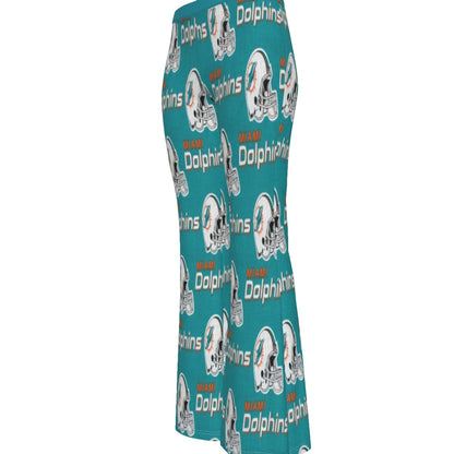 Miami Football Game Day All-Over Print Women's Skinny Flare Pants