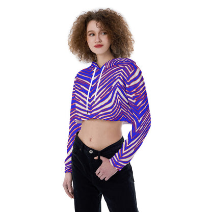 Buffalo Bills Zubaz Women's Crop Top Hoodie