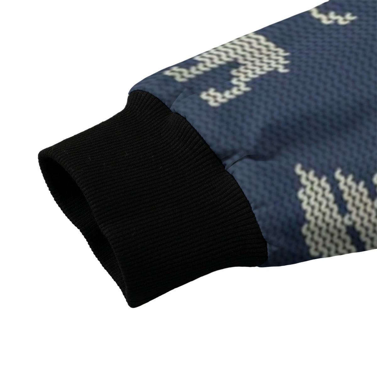 Urban Legend Snow Christmas Seamless Knitted Pattern Fleece Bomber Jacket