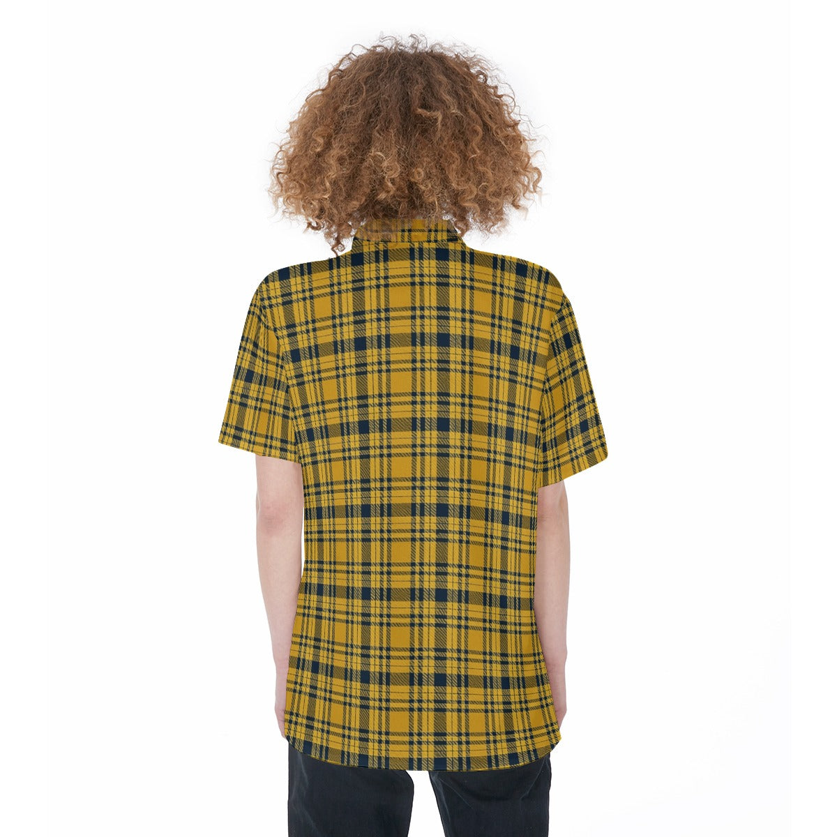 Georgia Yellow Jackets Tartan Plaid Women's Short Sleeve Shirt With Pocket