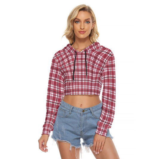 Alabama - Crimson Tide Tartan plaid Women's Crop Top Hoodie|Velvet