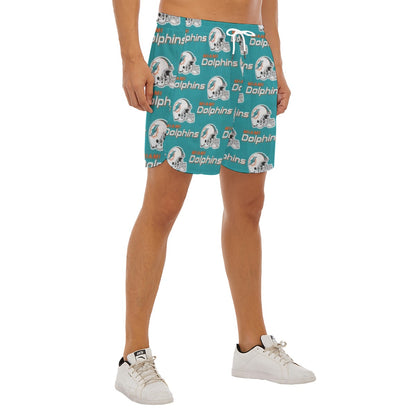 Miami Football Game Day All-Over Print Men's Side Split Running Sport Shorts