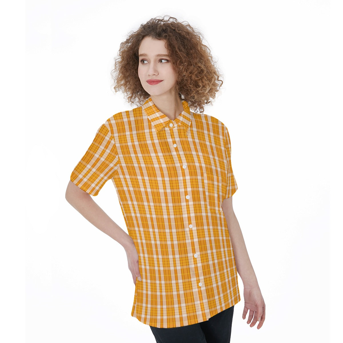 Tennessee Tartan Plaid Volunteers Women's Short Sleeve Shirt With Pocket