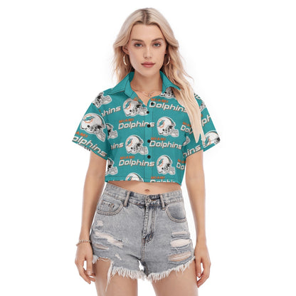 Miami Football Game Day All-Over Print Women's Cropped Shirt