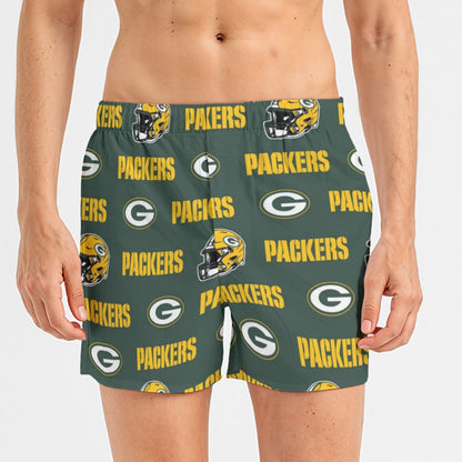 Green Bay Football Game Day All-Over Print Men's Short Boxer Briefs|115GSM Cotton poplin