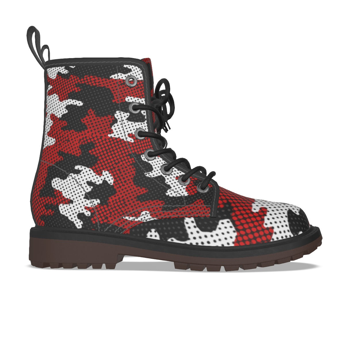 Urban Legend Cincinnati Red and Black Camo Martin Short Boots – Fierce Bearcats-Inspired Streetwear