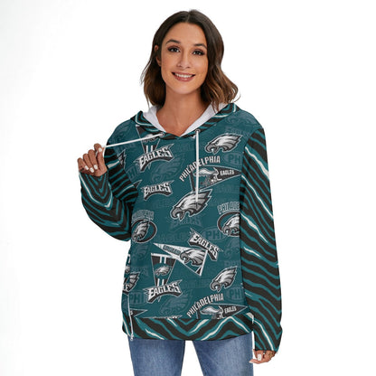 Philadelphia Football Game Day All-Over Print Women's Heavy Fleece Zip-on-the-Side Hoodie