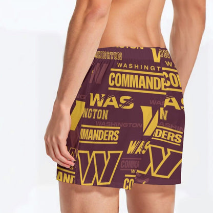 Washington Commanders Men's Short Boxer Briefs|115GSM Cotton poplin