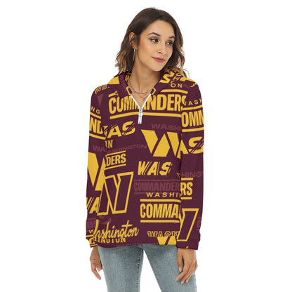 Washington Commanders Women's Borg Fleece Hoodie With Half Zip