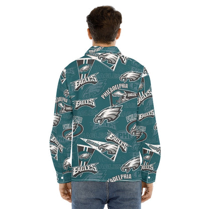 Philadelphia Football Game Day All-Over Print Men's Lapel Collar Shirt With Concealed Placket