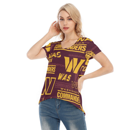 Washington Commanders Women's V-neck Short Sleeve T-shirt