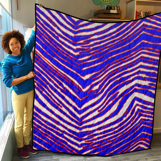 Buffalo Bills Zubaz Lightweight & Breathable Quilt With Edge-wrapping Strips