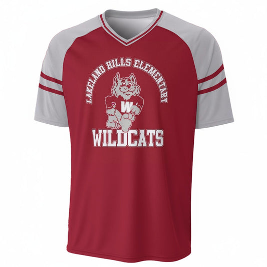 Wisconsin Madison Wlldcats V-Neck Short Sleeve T-Shirt