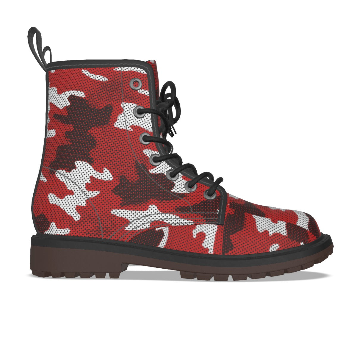 Urban Legend Houston Red and White Camo Martin Short Boots – Cougars-Inspired College Streetwear for