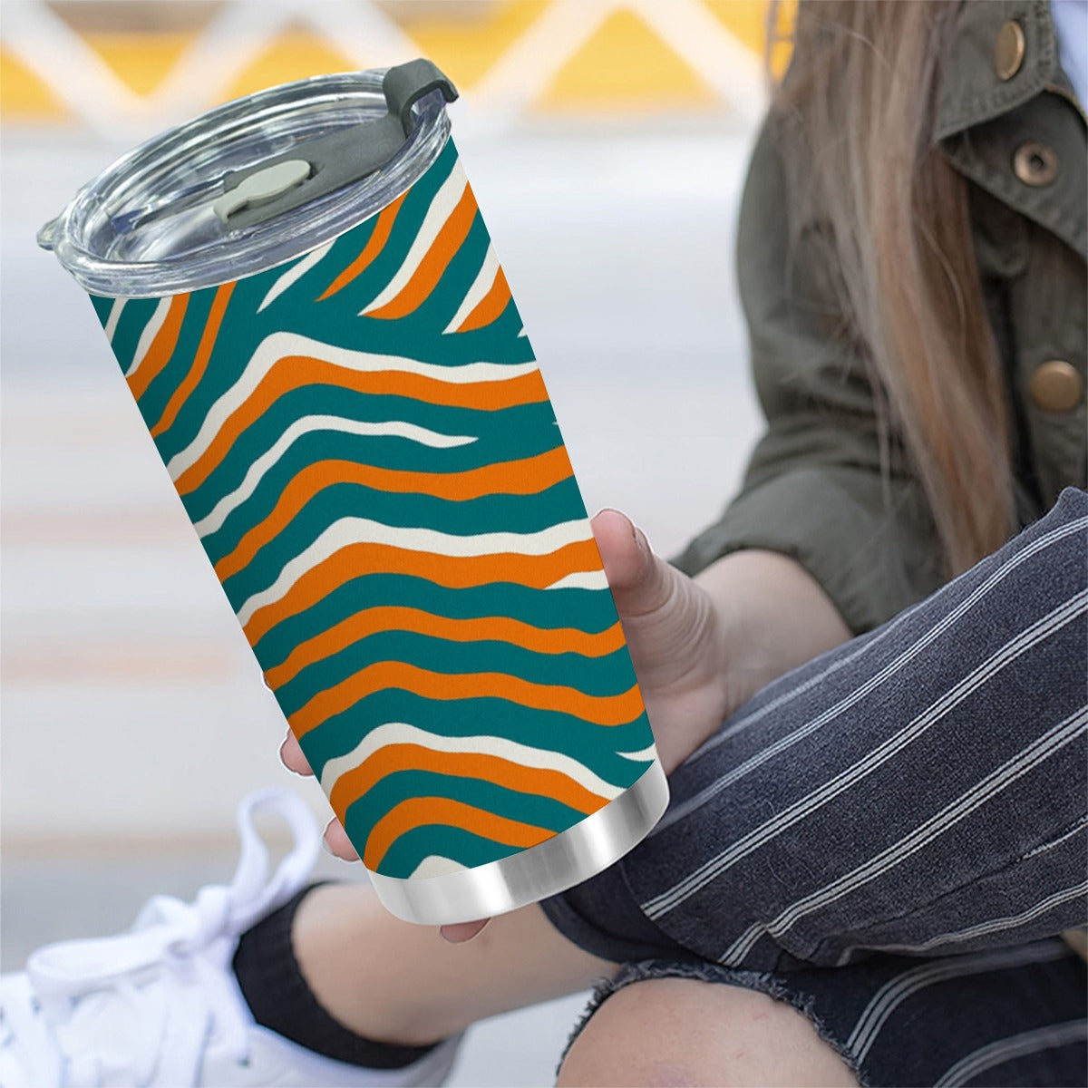 Miami Football Game Day Custom 20OZ Tumbler With Sliding Lid For The USA