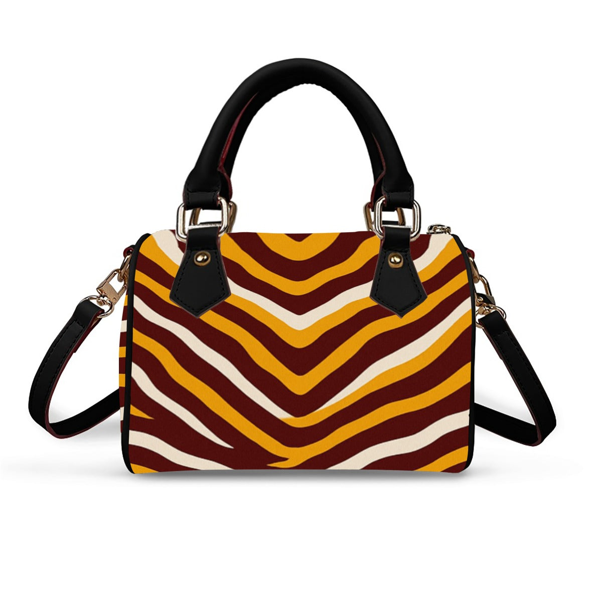 Washington Commanders Classic Barrel-Shaped PU Leather Handbag